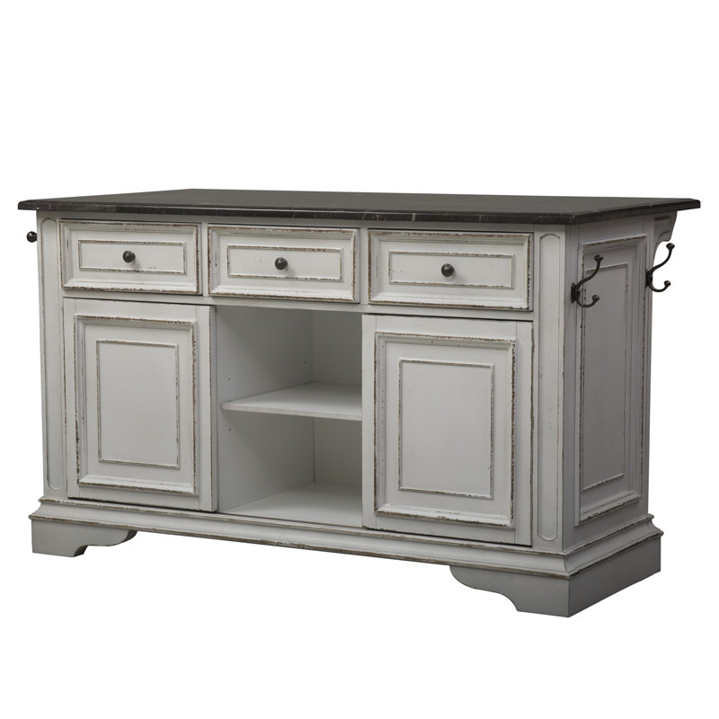 Lark Manor Tiphaine Kitchen Island with Granite Top & Reviews Wayfair